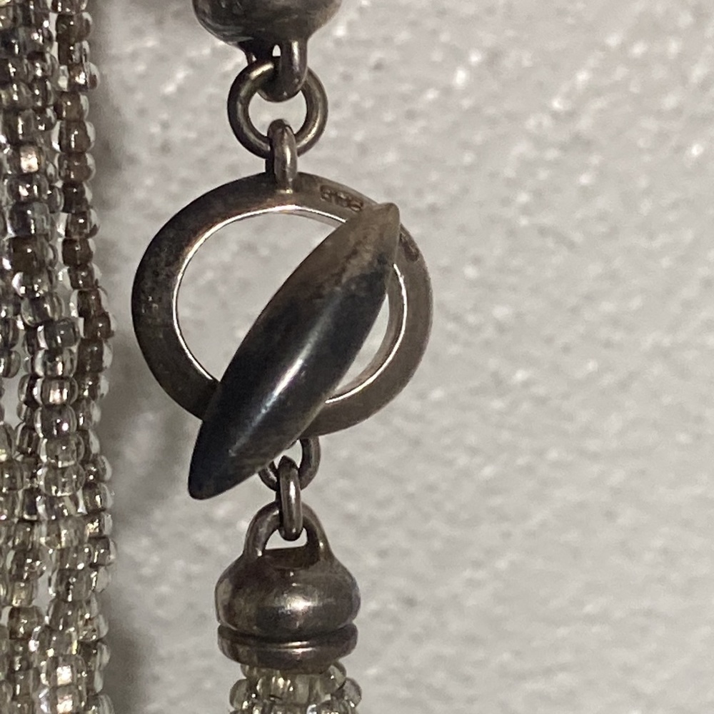 RARE RL Bold beaded 925 sterling toggle necklace 18.25”+🦪Abalone Trinket dish - Picture 13 of 17